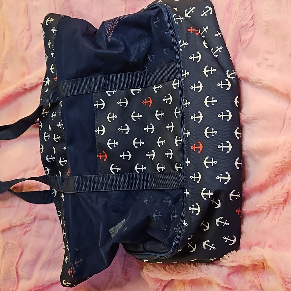 Beach nautical Lightweight Zip Bottom Cooler Tote